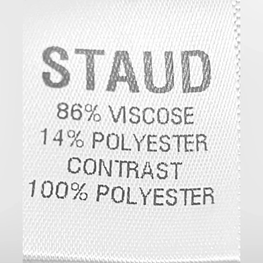 STAUD Lido Crepe Cutout Mini Dress Low Cut with Bows in Black & White Size 4 - Picture 9 of 10
